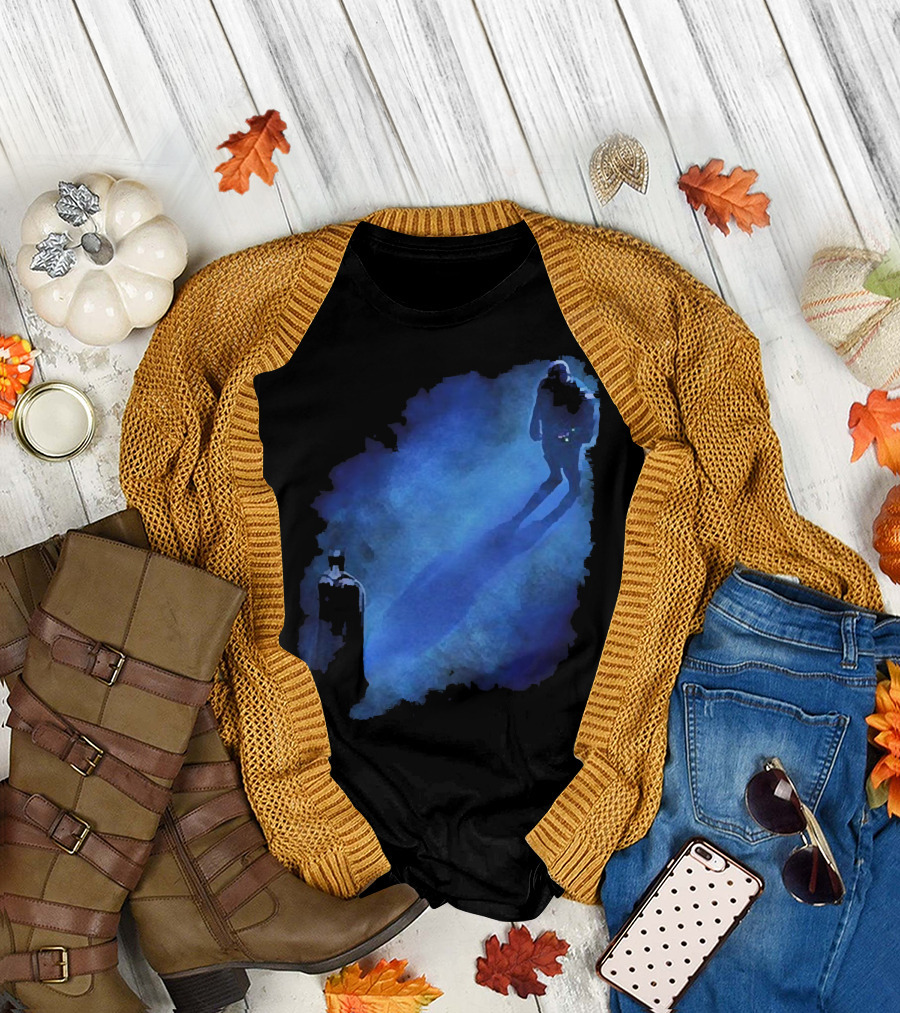 Batman Versus Thanos Blue Shadow Showdown T-Shirt