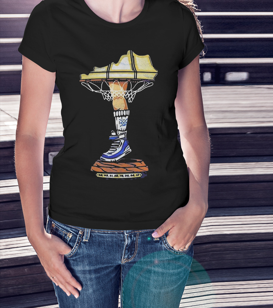 Kentucky Basketball Shoe Leg Lamp With State Map And Hoop T-Shirt