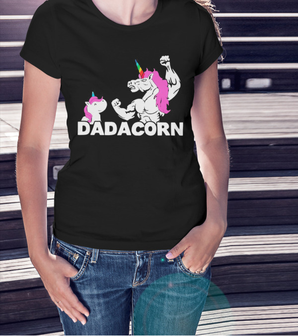Dadacorn Unicorn Dad Muscular Fantasy T-Shirt