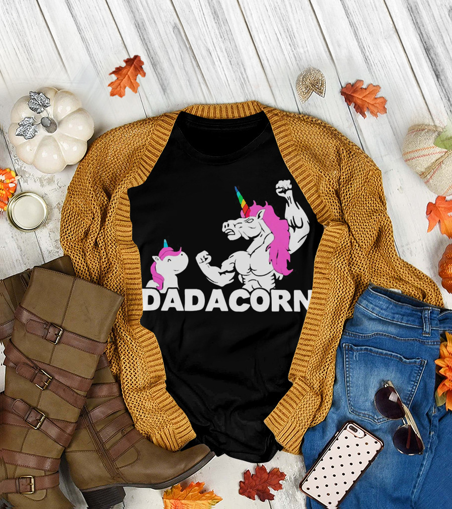 Dadacorn Unicorn Dad Muscular Fantasy T-Shirt