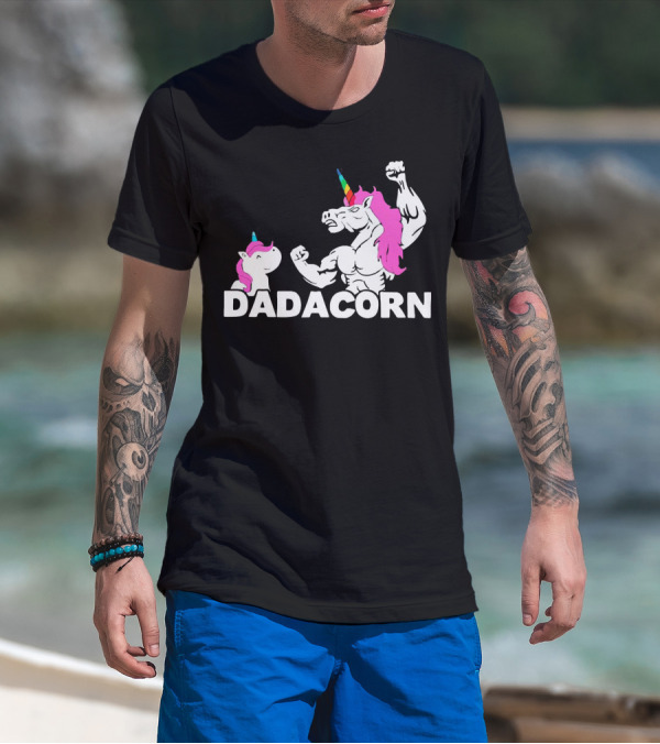Dadacorn Unicorn Dad Muscular Fantasy T-Shirt