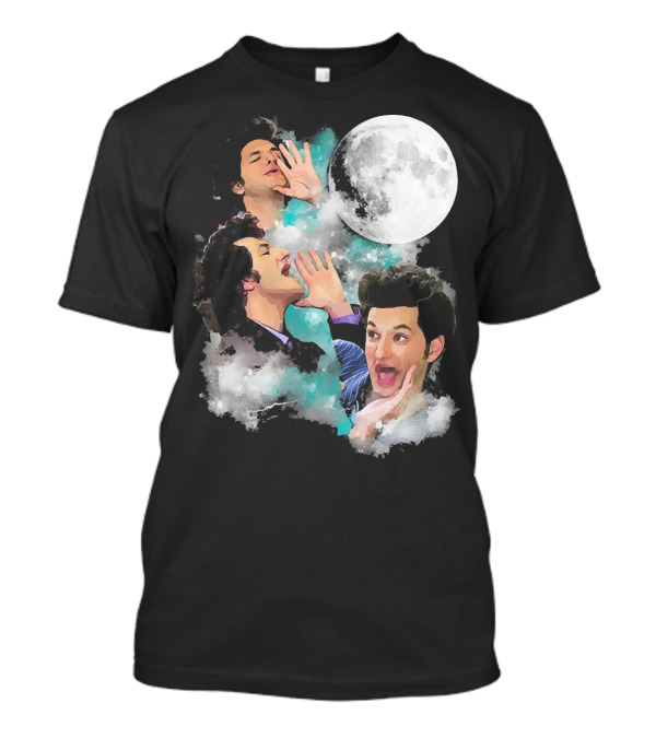 Three Jean Ralphio Full Moon Howling Clouds Faces T-Shirt
