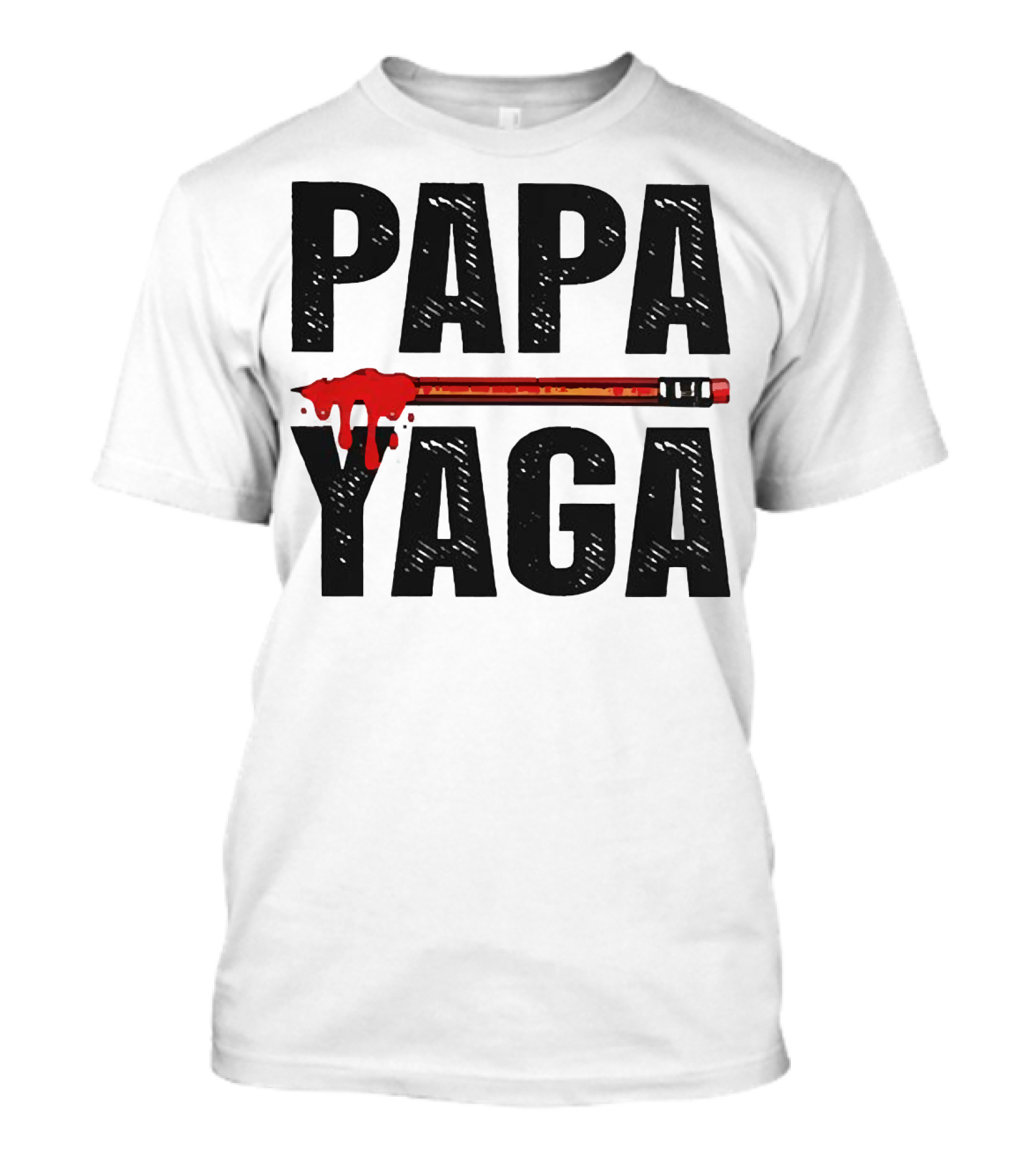 Pencil Papa Yaga Blood Dripping Text T-Shirt