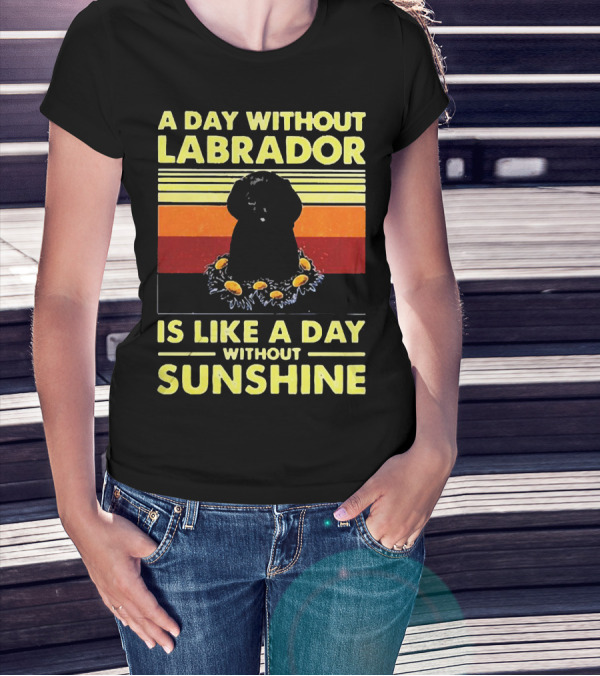 A Day Without Labrador Is Like A Day Without Sunshine Retro Sunset T-Shirt