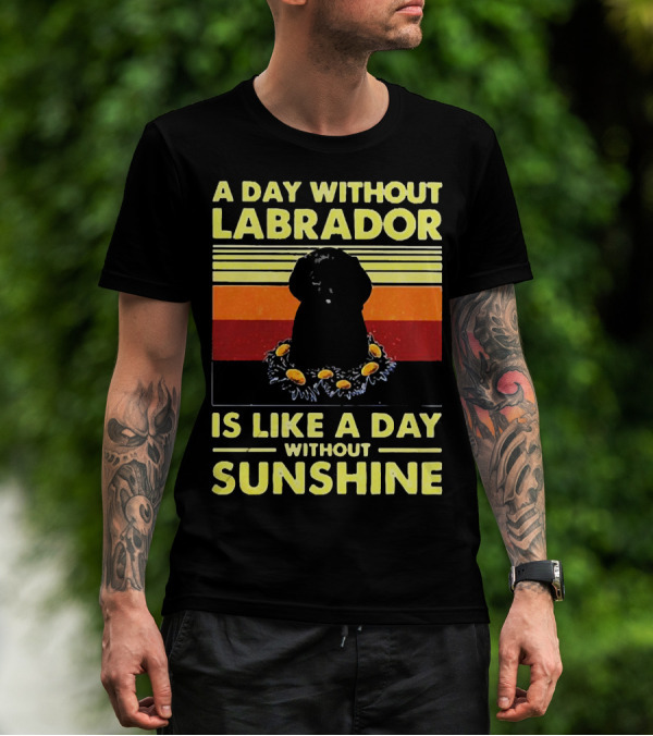 A Day Without Labrador Is Like A Day Without Sunshine Retro Sunset T-Shirt