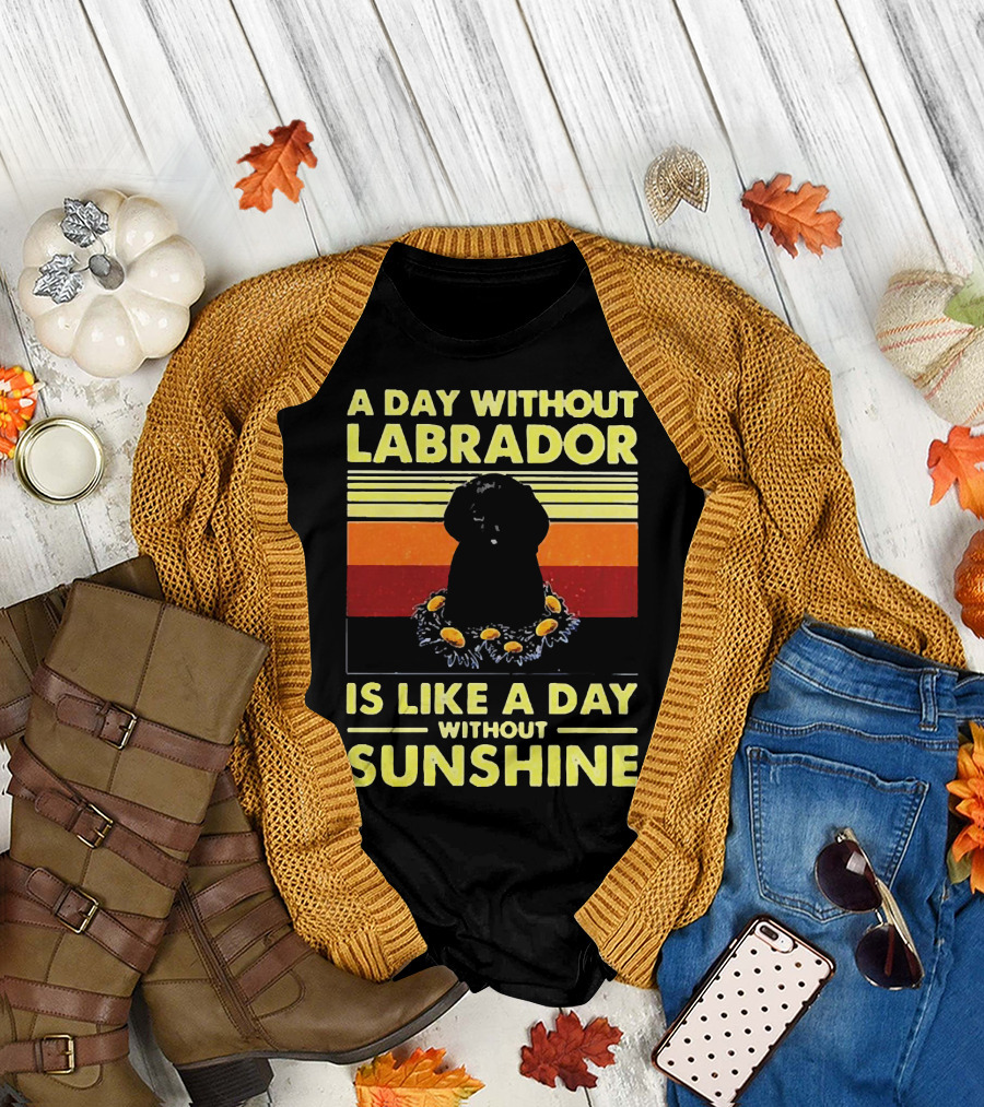 A Day Without Labrador Is Like A Day Without Sunshine Retro Sunset T-Shirt