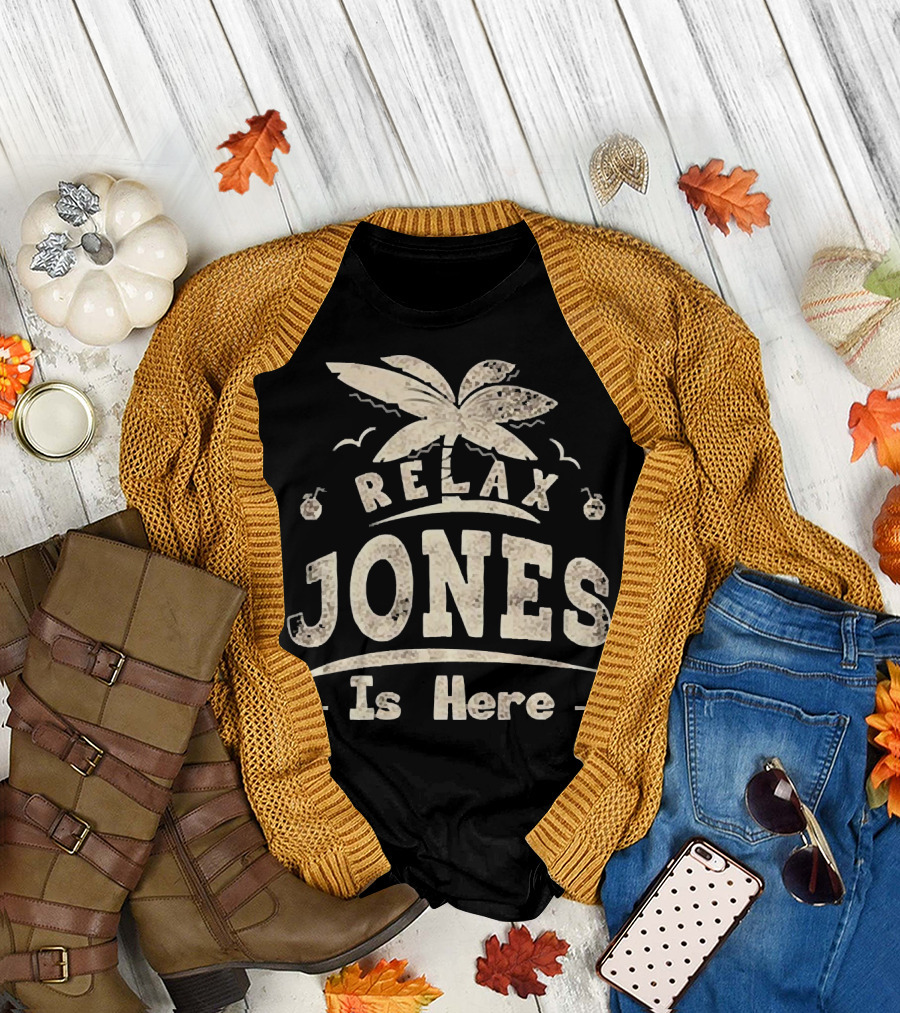 Relax Jones Is Here Palm Tree and Birds T-Shirt