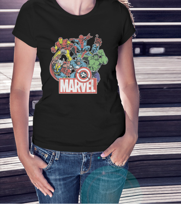 Marvel Avengers Retro Comic Team Icons T-Shirt