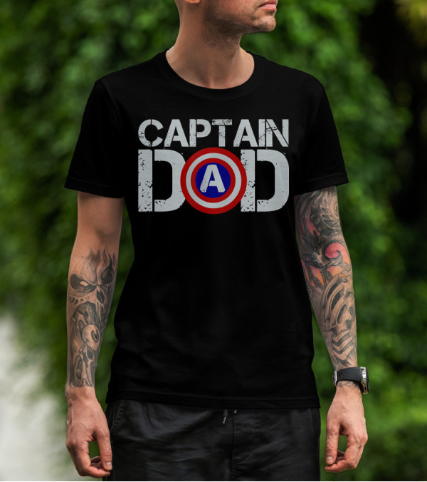 Captain Dad Superhero Christmas Birthday Mens T-Shirt