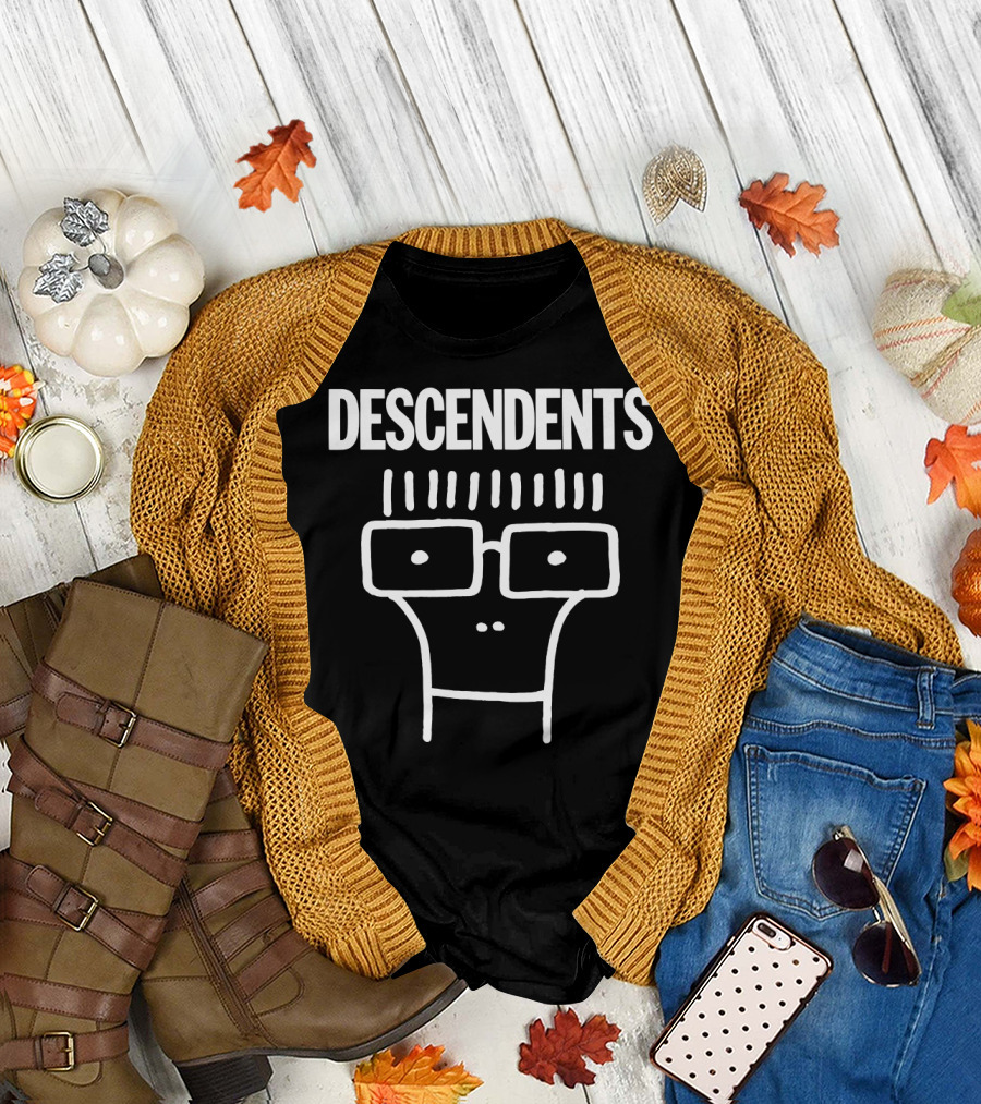 Descendents Milo Cartoon Face White Outline T-Shirt