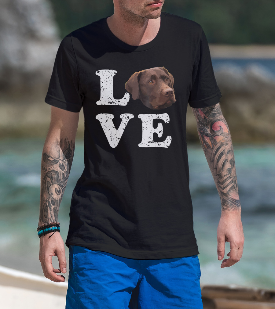 Love My Chocolate Lab Labrador Retriever Dog T-Shirt
