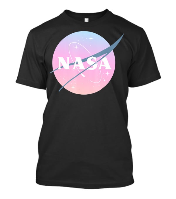 NASA Pastel Rainbow Space Logo Astronaut Outer Space Emblem T-Shirt
