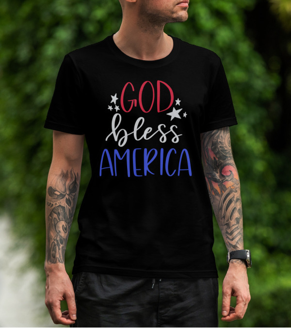 God Bless America Patriotic Stars USA T-Shirt