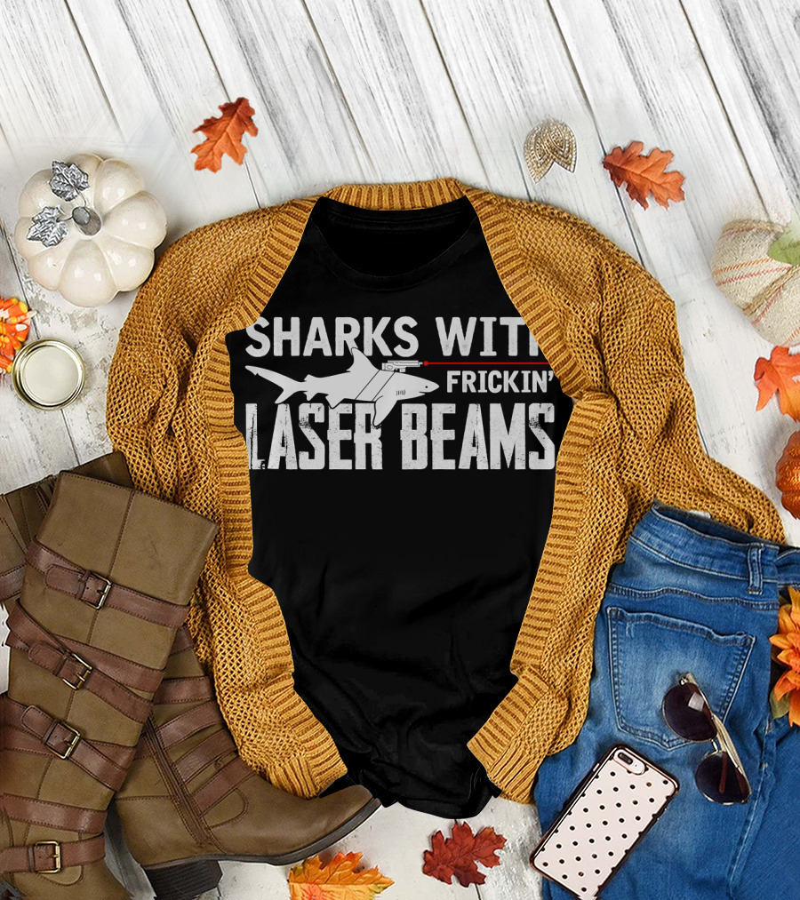 Sharks with Frickin Laser Beams Austin Powers Funny T-Shirt