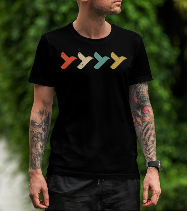 Retro Vintage Flying Bird Pattern Classic T-Shirt