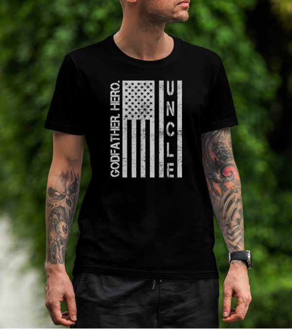 Uncle Godfather Hero USA Flag T-Shirt