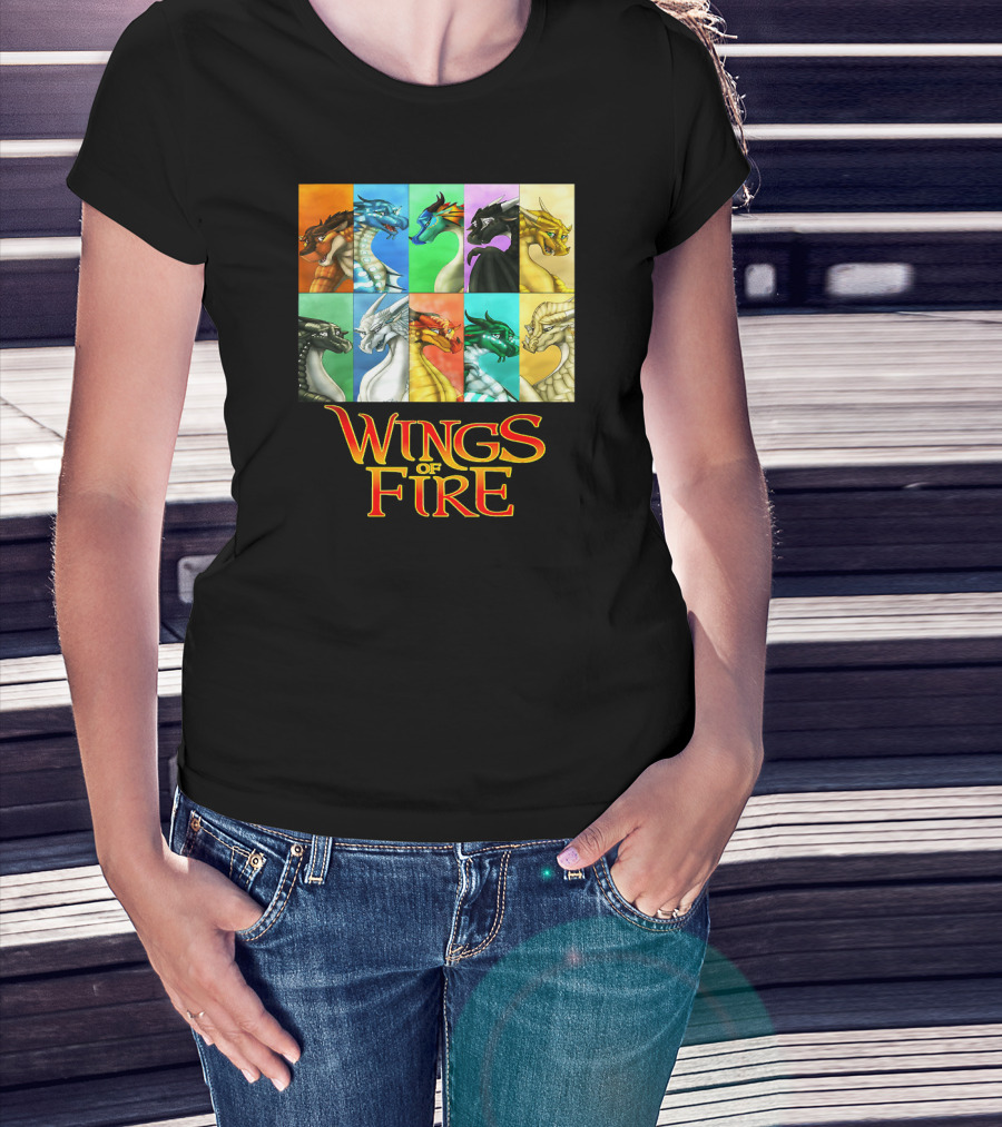 Wings Of Fire Nine Dragonets Colorful Panel T-Shirt
