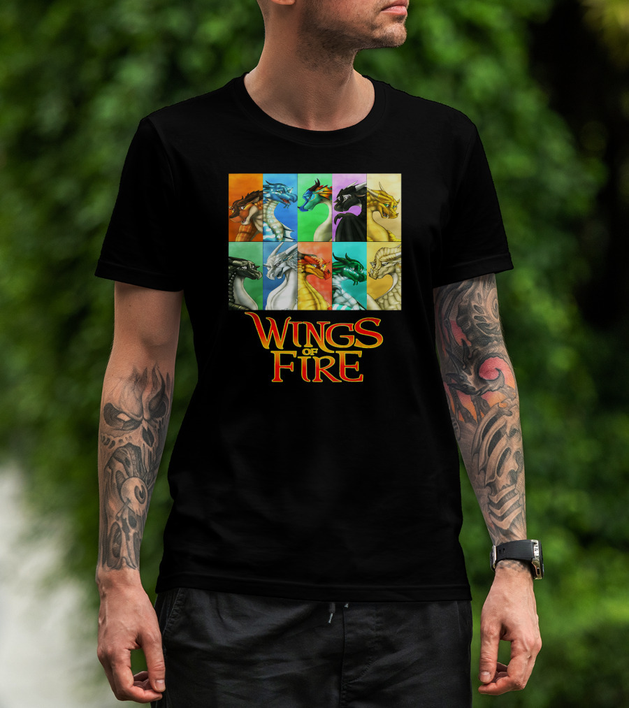 Wings Of Fire Nine Dragonets Colorful Panel T-Shirt