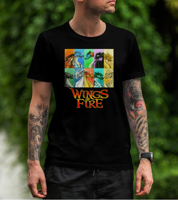 Wings Of Fire Nine Dragonets Colorful Panel T-Shirt