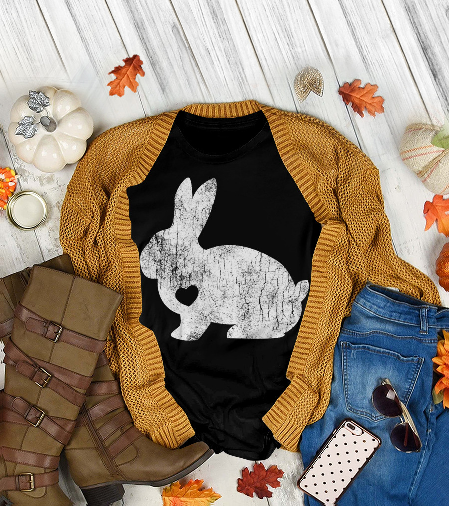 Love Heart Bunny Rabbit Lover Animal Pet Owner Easter T-Shirt
