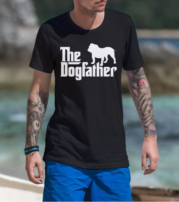 The Dogfather English Bulldog Dad Mens T-Shirt