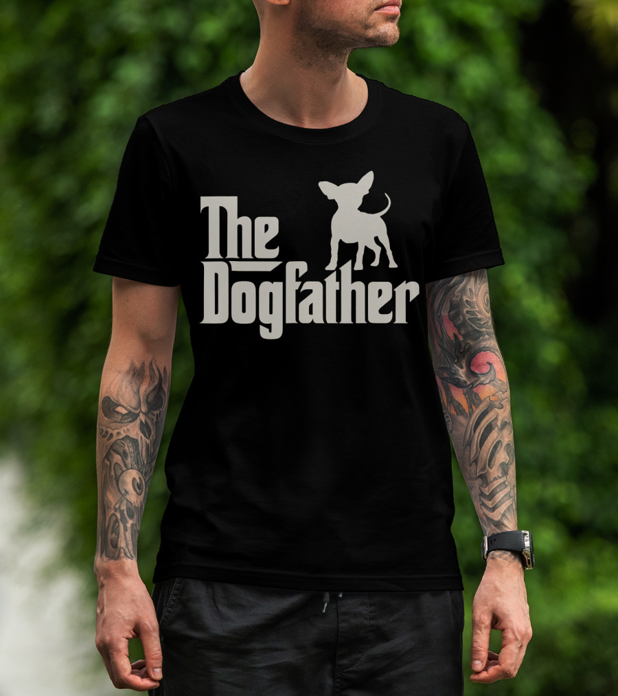 The Dogfather Chihuahua Funny Dog Owner Black T-Shirt