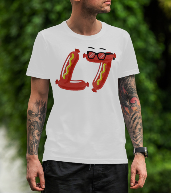 Baseballism Sausage L7 Sunglasses Hotdog T-Shirt
