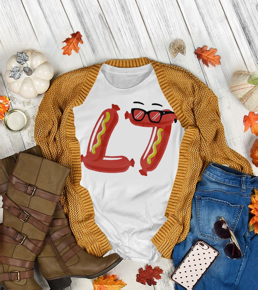 Baseballism Sausage L7 Sunglasses Hotdog T-Shirt