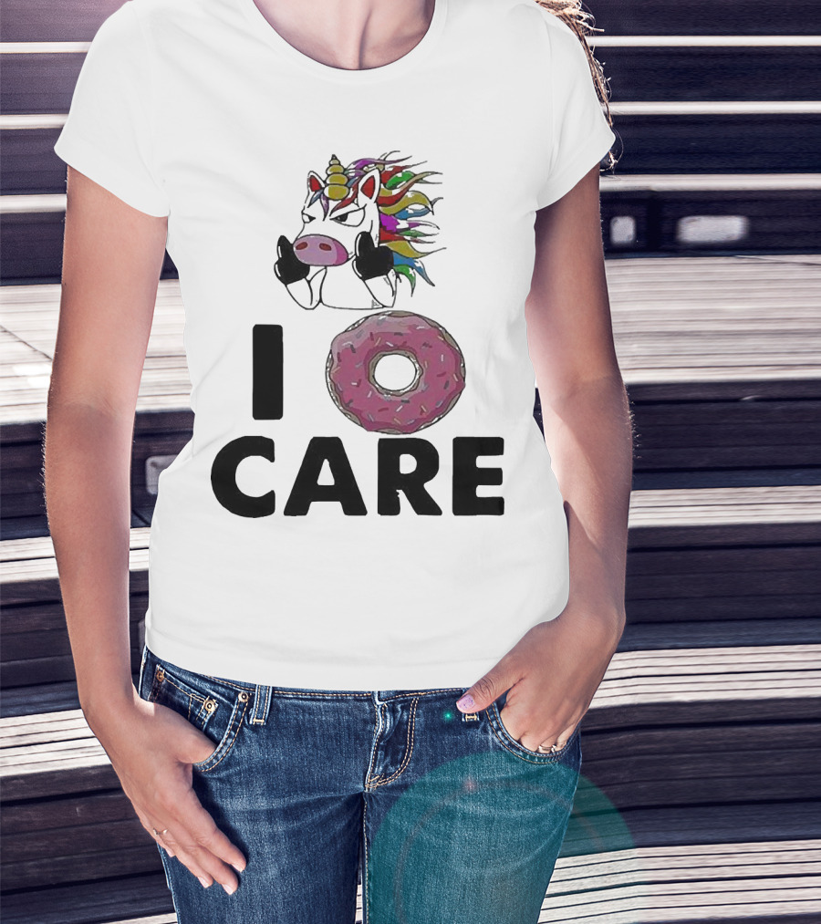 Unicorn Donut I Care Magic Rainbow Attitude T-Shirt