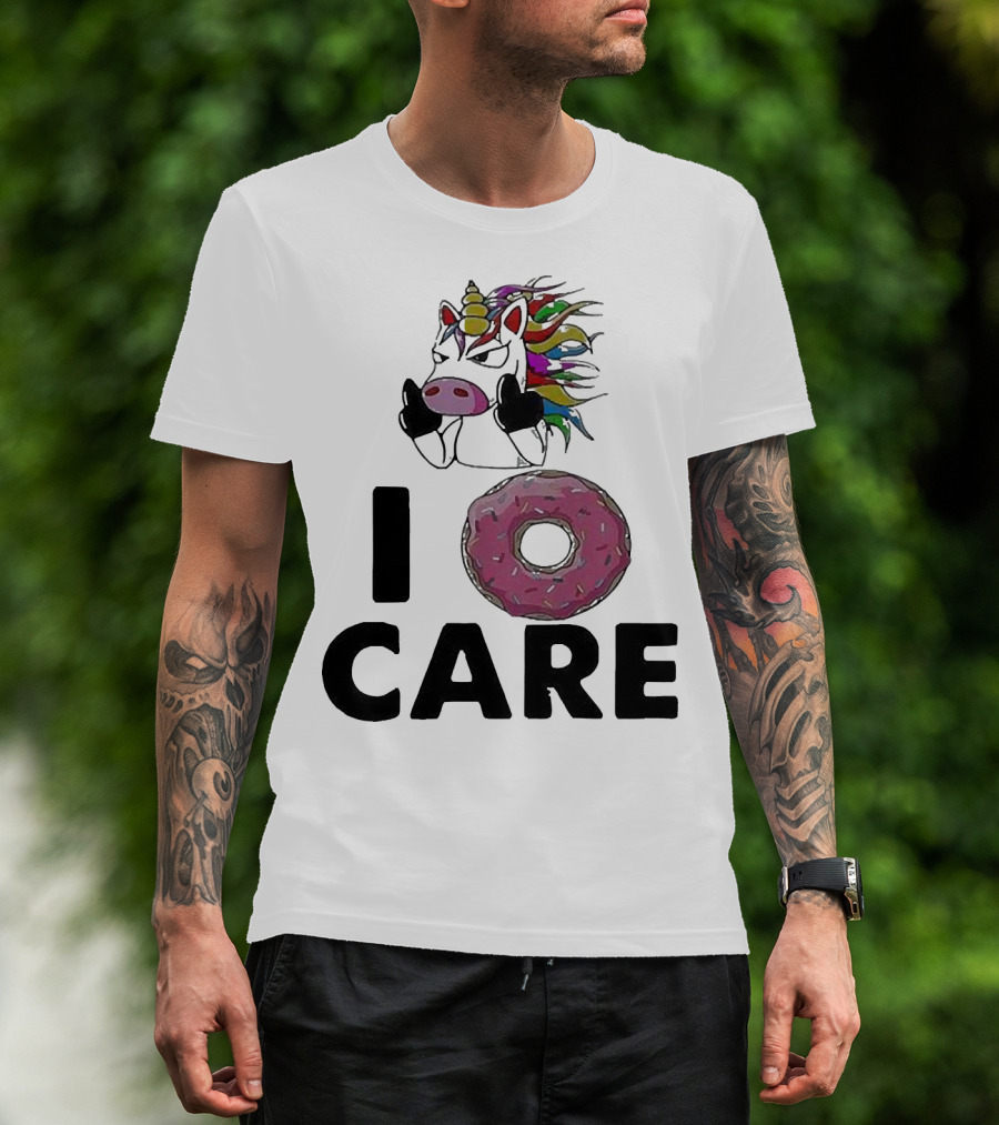 Unicorn Donut I Care Magic Rainbow Attitude T-Shirt