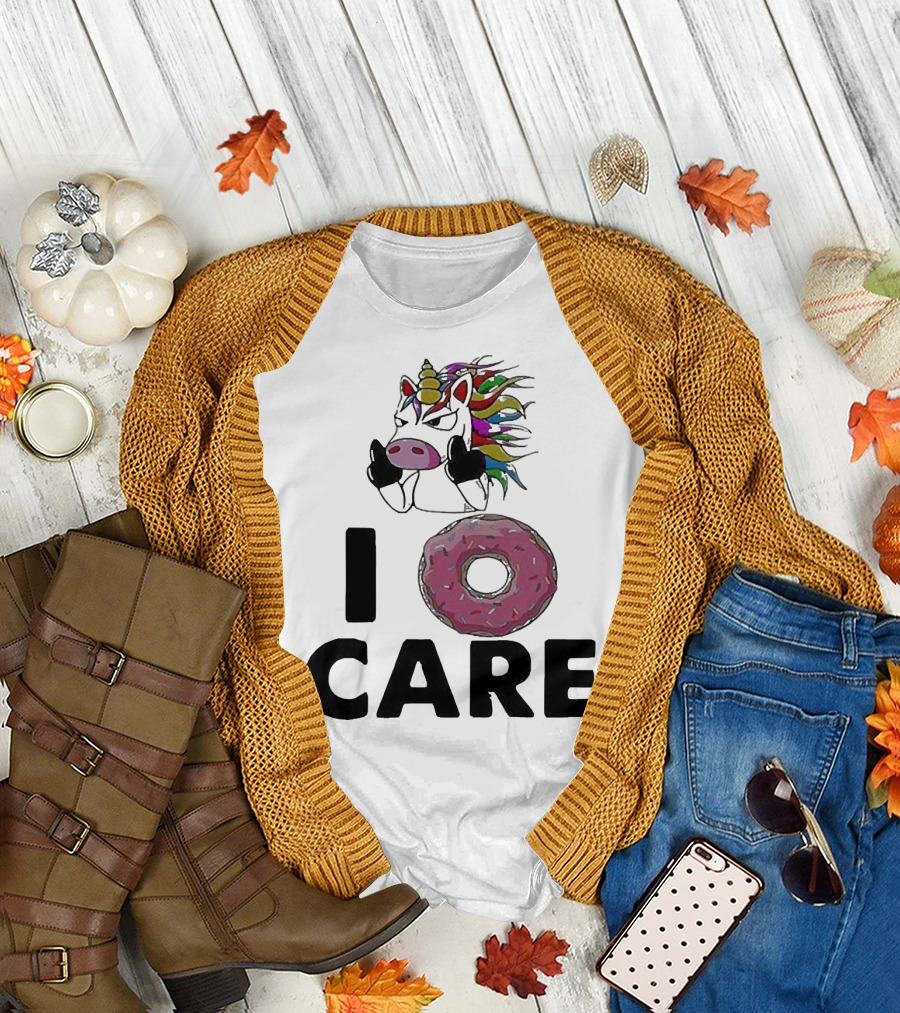 Unicorn Donut I Care Magic Rainbow Attitude T-Shirt