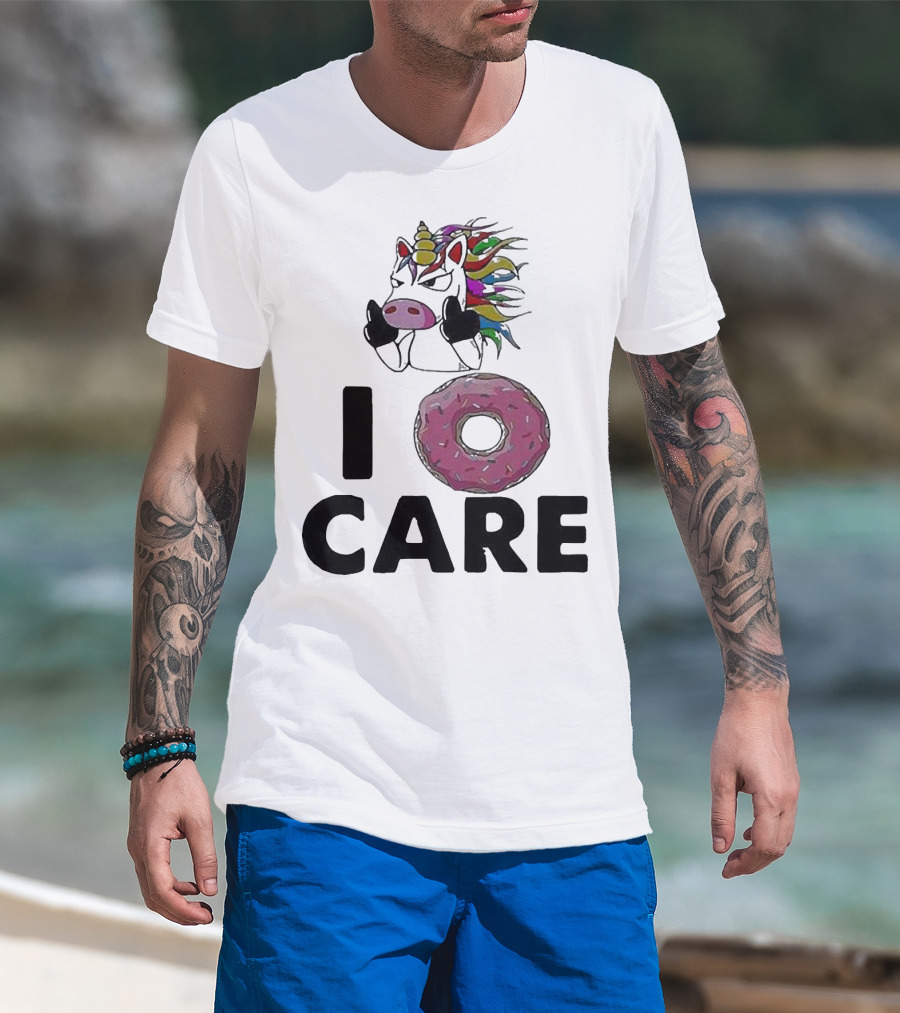 Unicorn Donut I Care Magic Rainbow Attitude T-Shirt