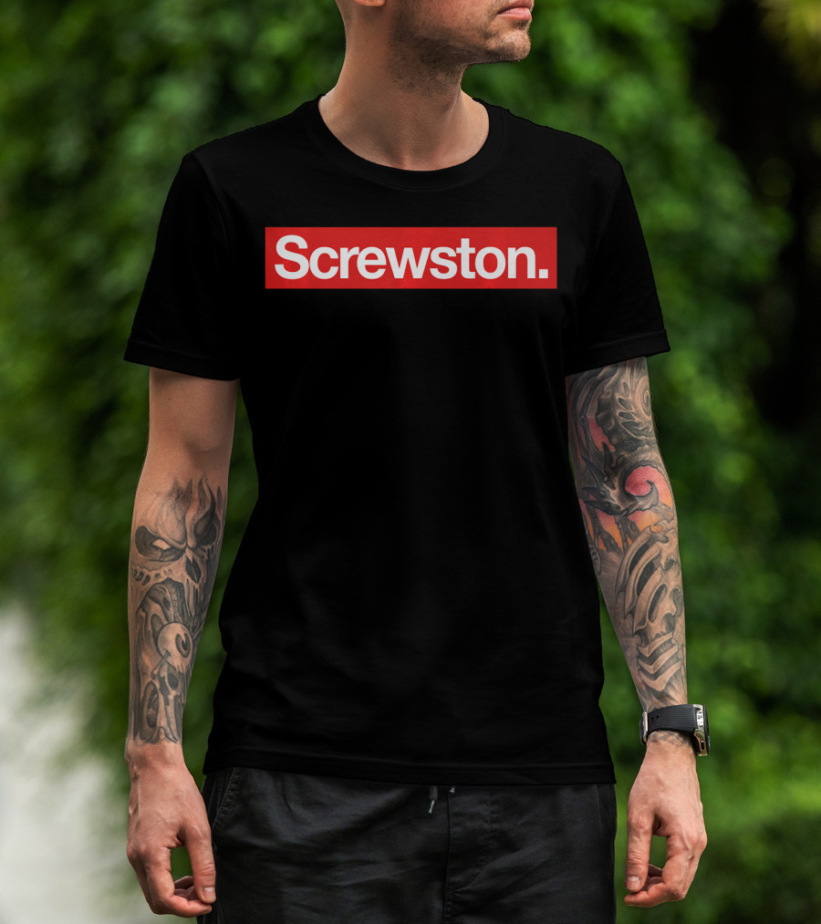 Screwston Houston Box Logo Premium Fitted T-Shirt