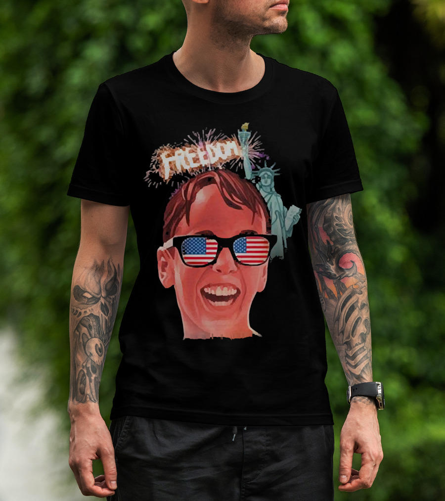 Michael Squints Palledorous Freedom USA Flag Statue Of Liberty T-Shirt