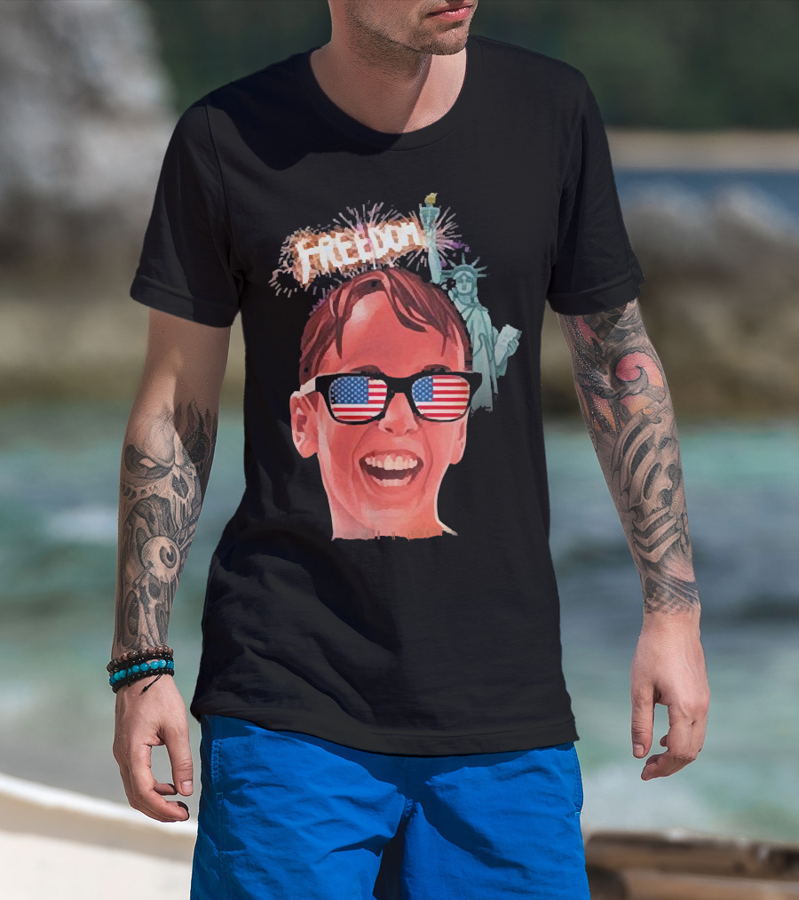 Michael Squints Palledorous Freedom USA Flag Statue Of Liberty T-Shirt