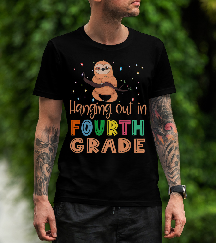 Hanging Out In Fourth Grade Back To School Sloth T-Shirt