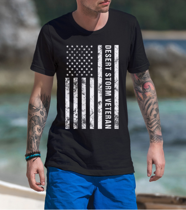American Flag Desert Storm Veteran T-Shirt