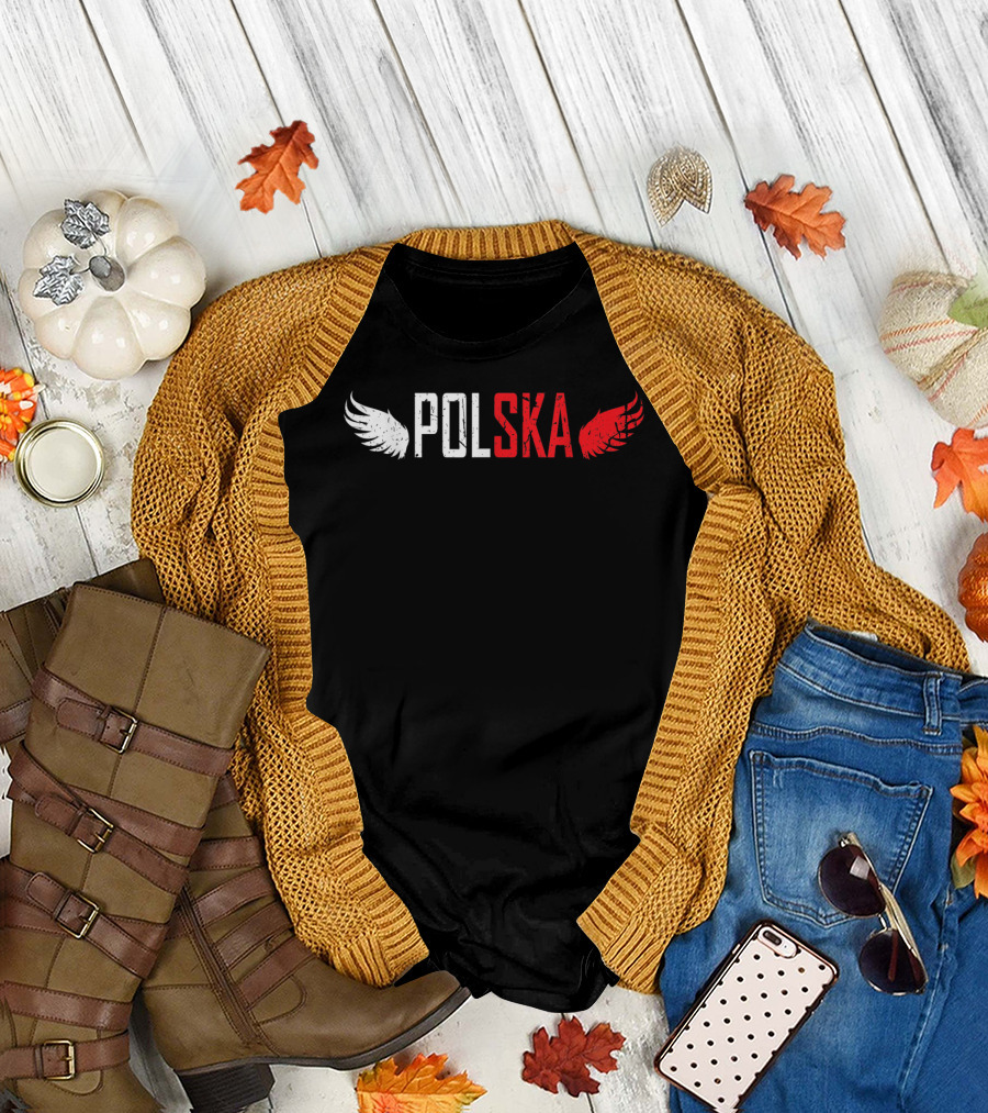 Polska White And Red Wings Polish For All From Poland Polskie T-Shirt