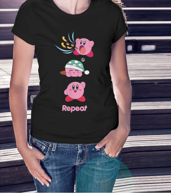 Kirby Eat Sleep Conquer Repeat T-Shirt