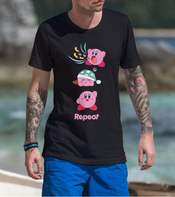 Kirby Eat Sleep Conquer Repeat T-Shirt