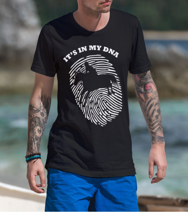 It's In My DNA Equestrian Horse Racer Fingerprint T-Shirt