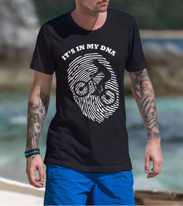 It's In My DNA Mountain Biking MTB Fingerprint T-Shirt