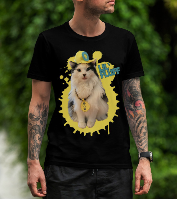 Lil' Fluff Cool Cat With Dollar Sign Necklace And Cap T-Shirt