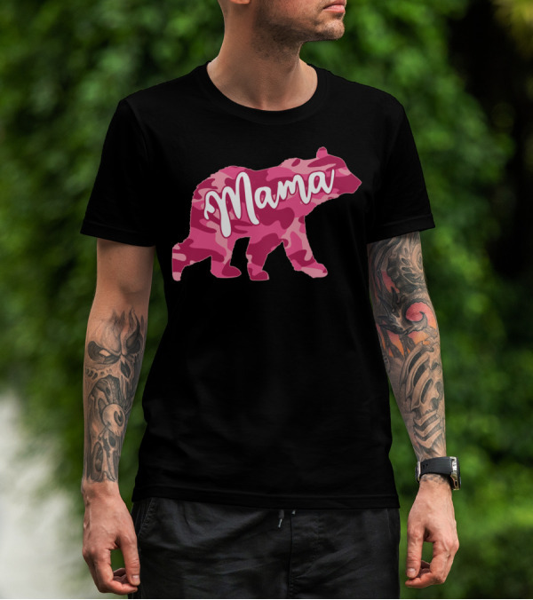 Mama Bear Pink Camouflage Camo T-Shirt