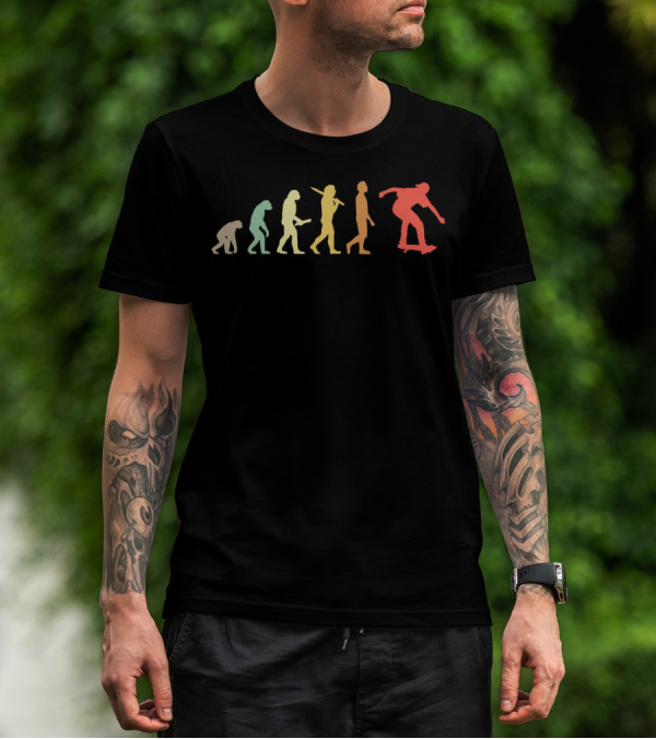 Skating Evolution Retro For Skaters Evolution Stages Skater Evolution T-Shirt
