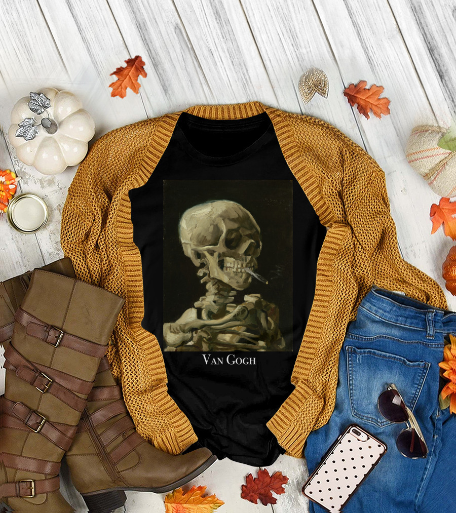 Rockstar Van Gogh Skull Smoking Art Collection T-Shirt