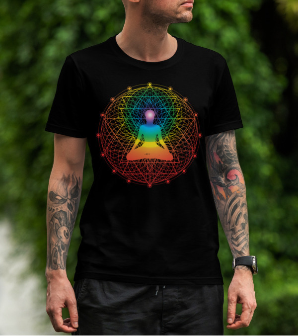 Sacred Geometry Meditation Symbol With Chakra Colors Yoga Lover 2U T-Shirt