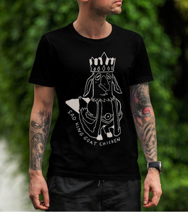 Sad King Goat Chicken Crowned Royalty T-Shirt