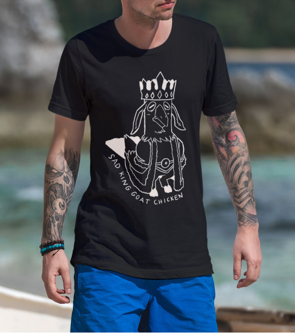 Sad King Goat Chicken Crowned Royalty T-Shirt