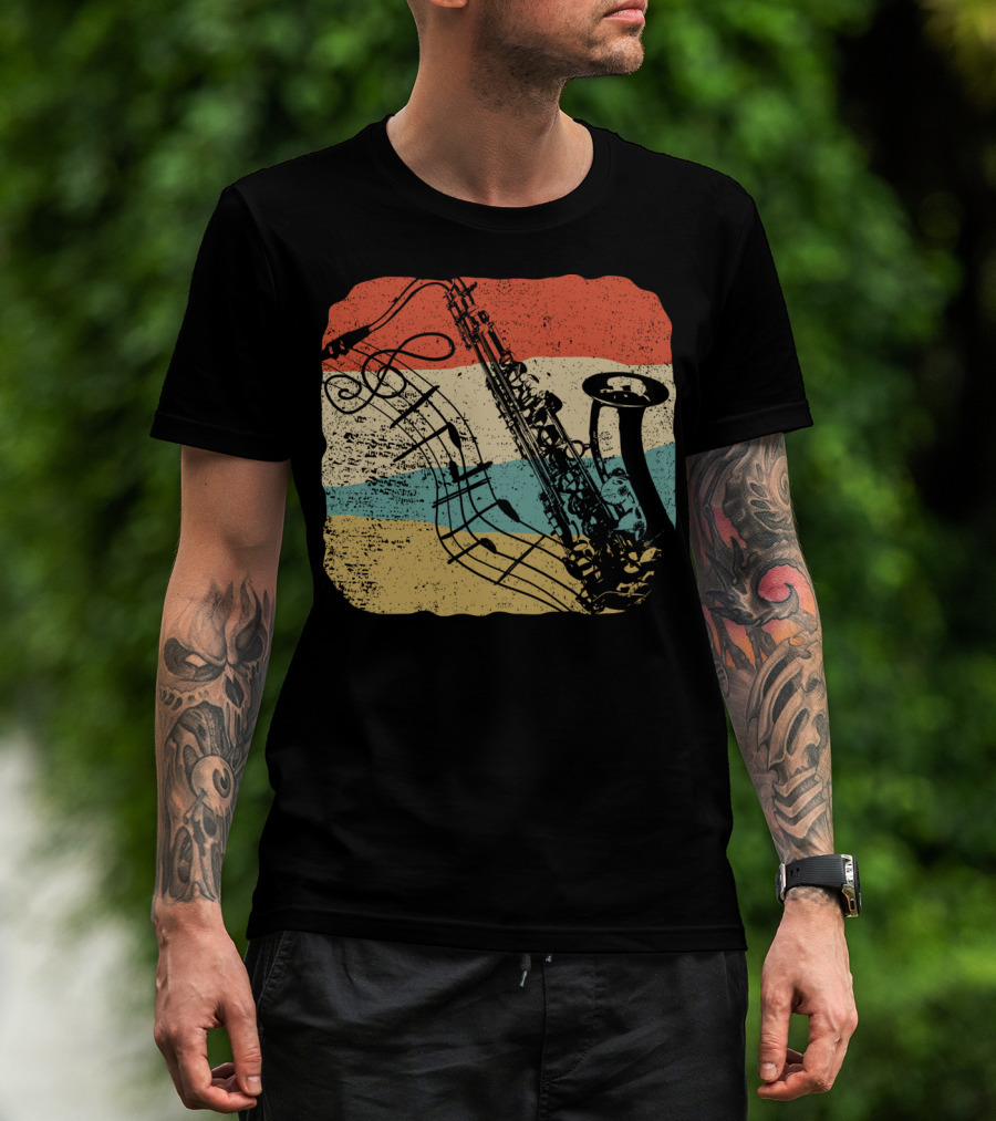 Saxophone Player Jazz Music 70s T-Shirt